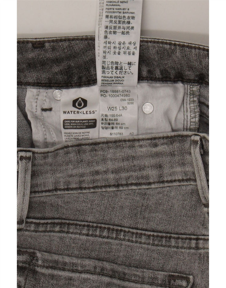 LEVI'S Womens 711 Skinny Jeans W25 L30 Grey Cotton Vintage Levi's and Second-Hand Levi's from Messina Hembry 