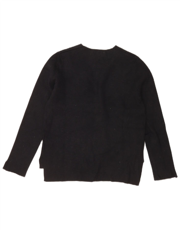 Zara Dame V-hals sweater UK 10 Small Black Viscose