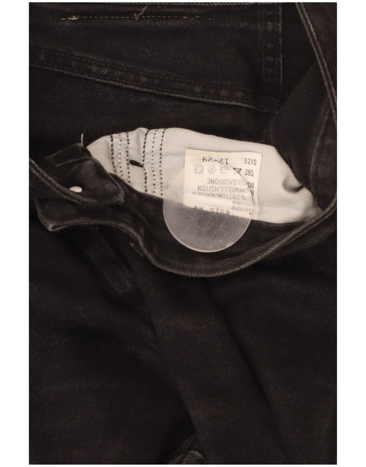 LEE Kvinder Højtaljede tilspidsede Jeans US 12 Large W29 L29 Sort Bomuld