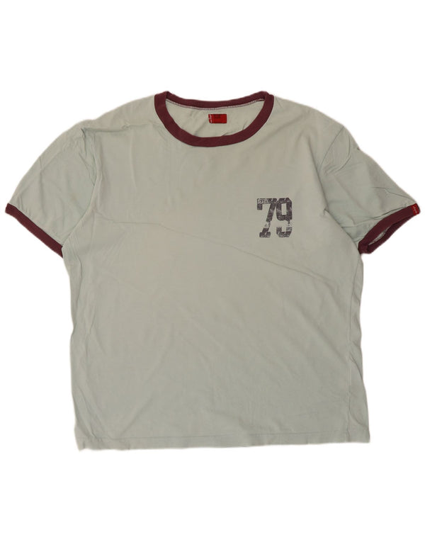 Levi's Herre grafisk T-shirt top XL blå bomuld