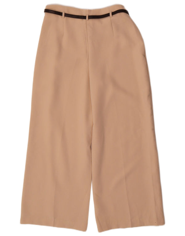 Zara Womens Vide Ben Cropped Trousers Small W26 L25 Beige Polyester