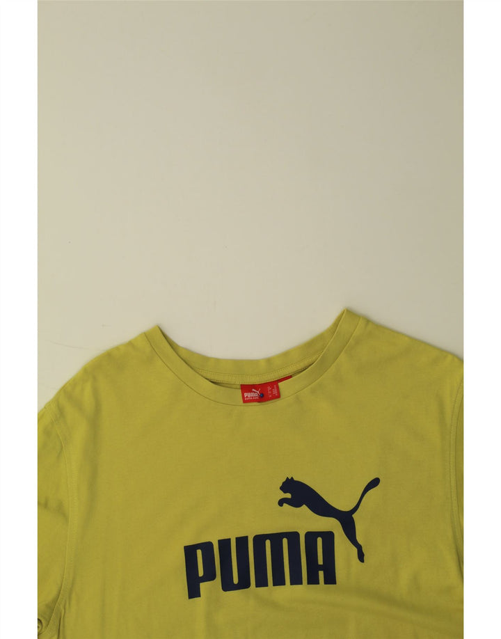 PUMA Mens Graphic T-Shirt Top Medium Yellow Cotton Vintage Puma and Second-Hand Puma from Messina Hembry 