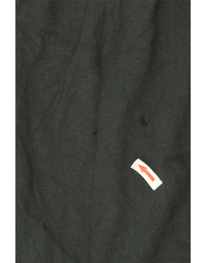 Marks & Spencer Herre Zip Neck Jumper Sweater Stor Grøn Merinould