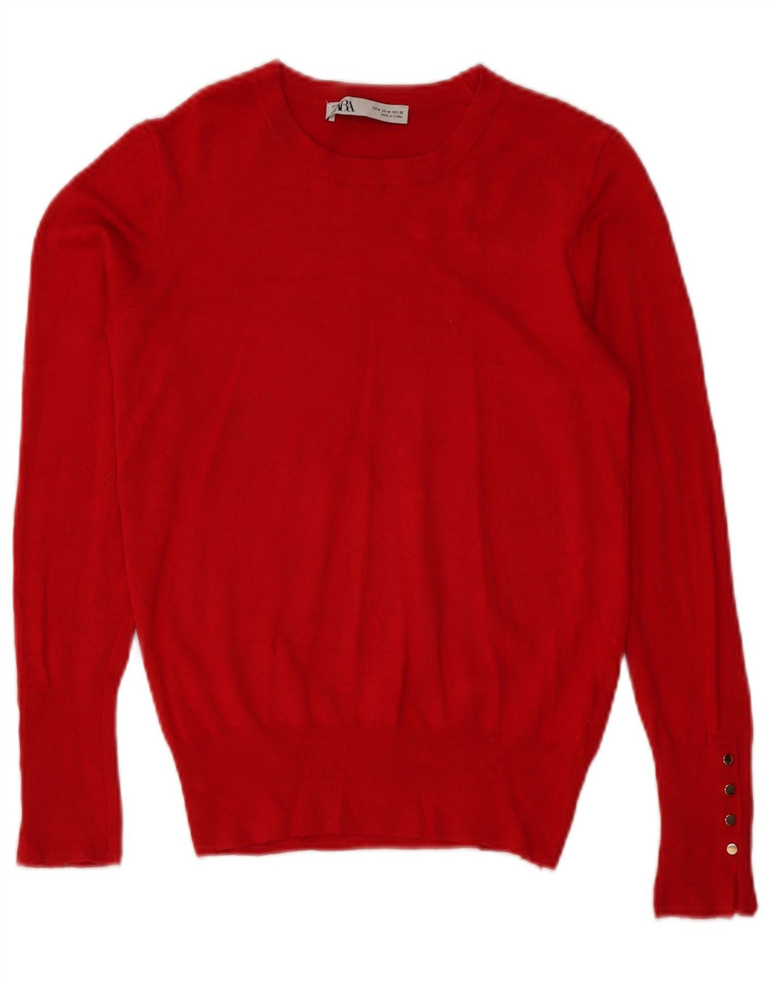 Zara Dame Boat Neck Jumper Sweater UK 12 Medium Red Viscose