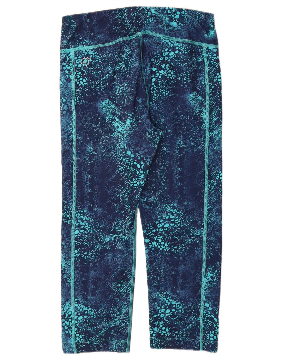 PUMA kvinders abstrakt mønster Capri Leggings UK 12 Medium Blue Polyester