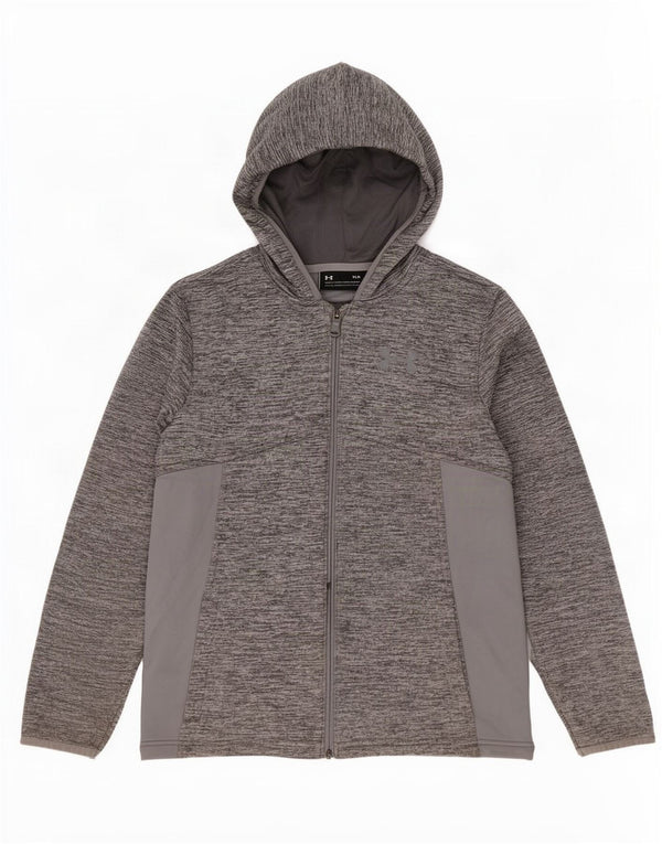 Under Armour Boys Cold Gear Zip Hoodie Sweater 11-12 Years Large Grey