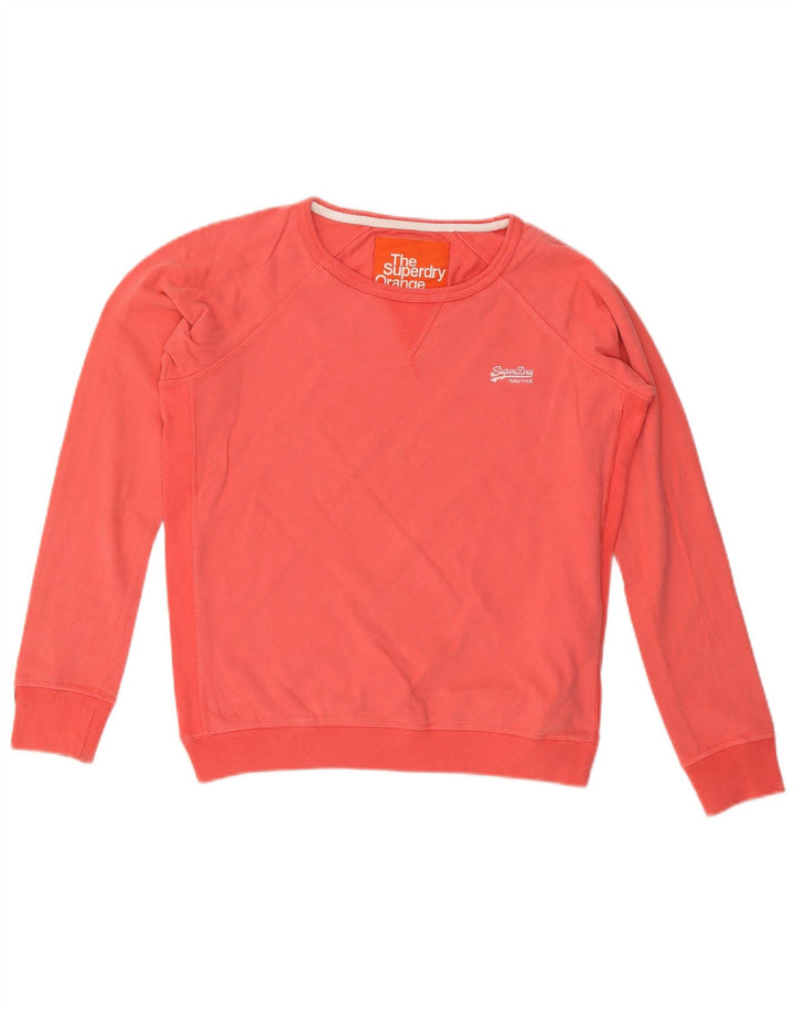 SUPERDRY Dame Sweatshirt Jumper UK 16 Large Pink