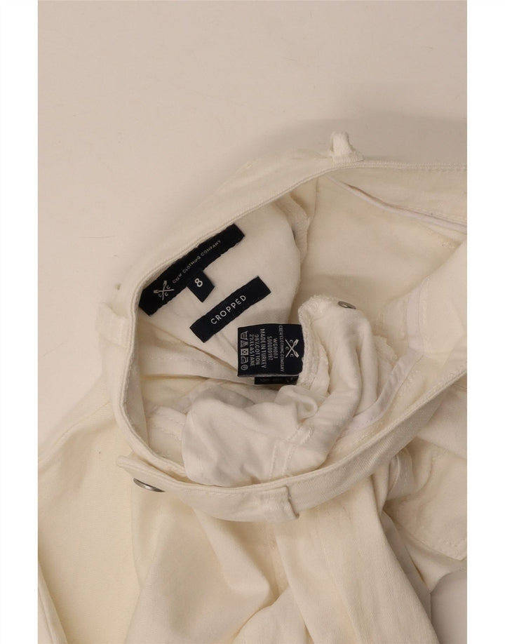 CREW CLOTHING Dame lavtaljede cropped jeans UK 8 Small W26 L23 White