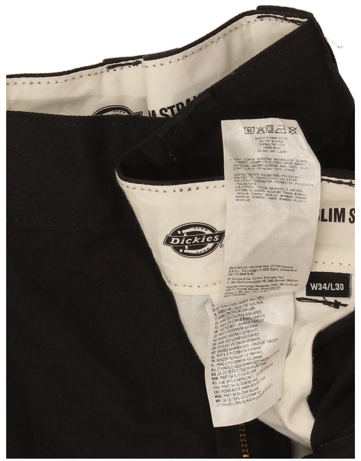 Dickies Herre Slim Straight Chino Bukser W34 L30 Sort Polyester