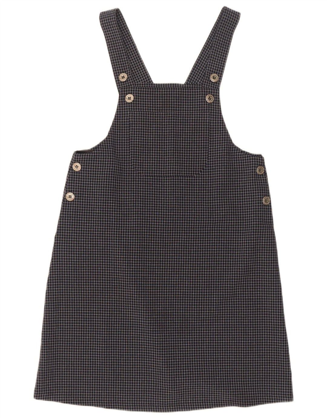 Vintage Damebukserkjole UK 12 Medium Navy Blue Check