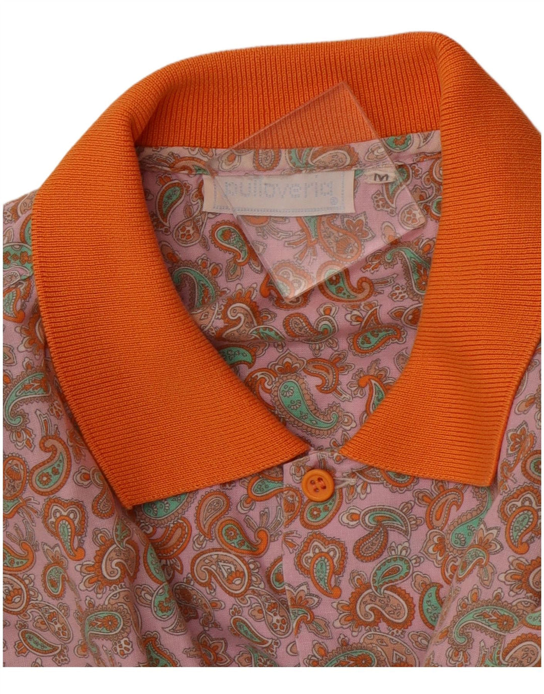 PULLOVERIA Kortærmet Herreskjorte Medium Pink Paisley Retro