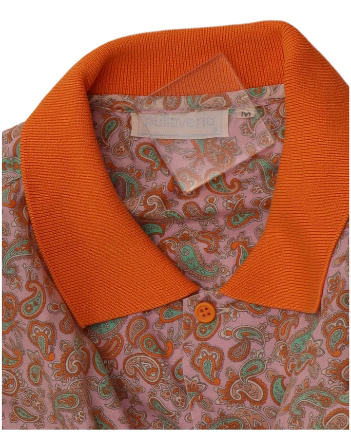 PULLOVERIA Kortærmet Herreskjorte Medium Pink Paisley Retro