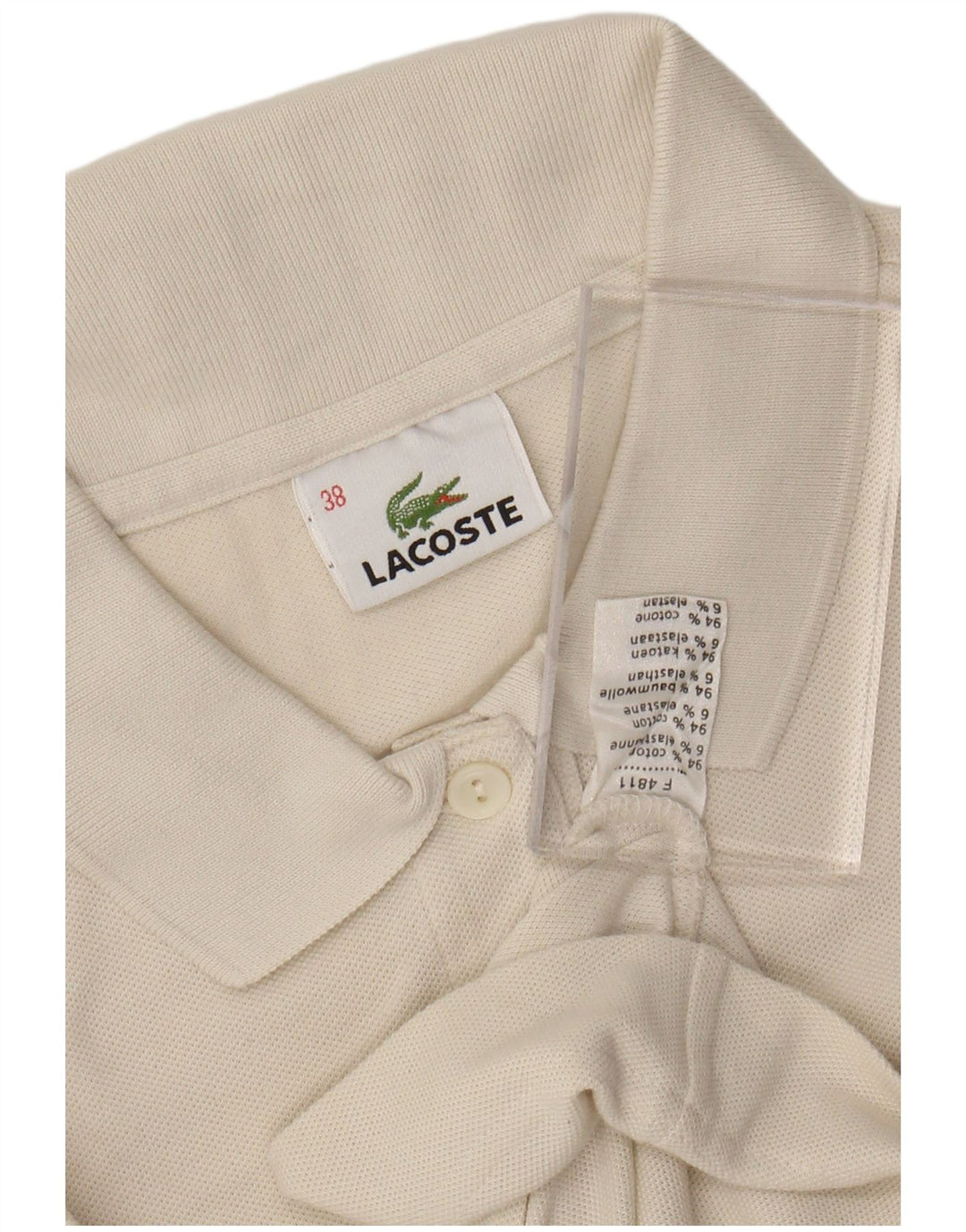 LACOSTE Poloshirt til kvinder str. 38 Medium hvid bomuld