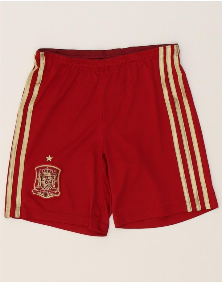 ADIDAS Boys Espana Graphic Sport Shorts 9-10 Years  Red Polyester Vintage Adidas and Second-Hand Adidas from Messina Hembry 