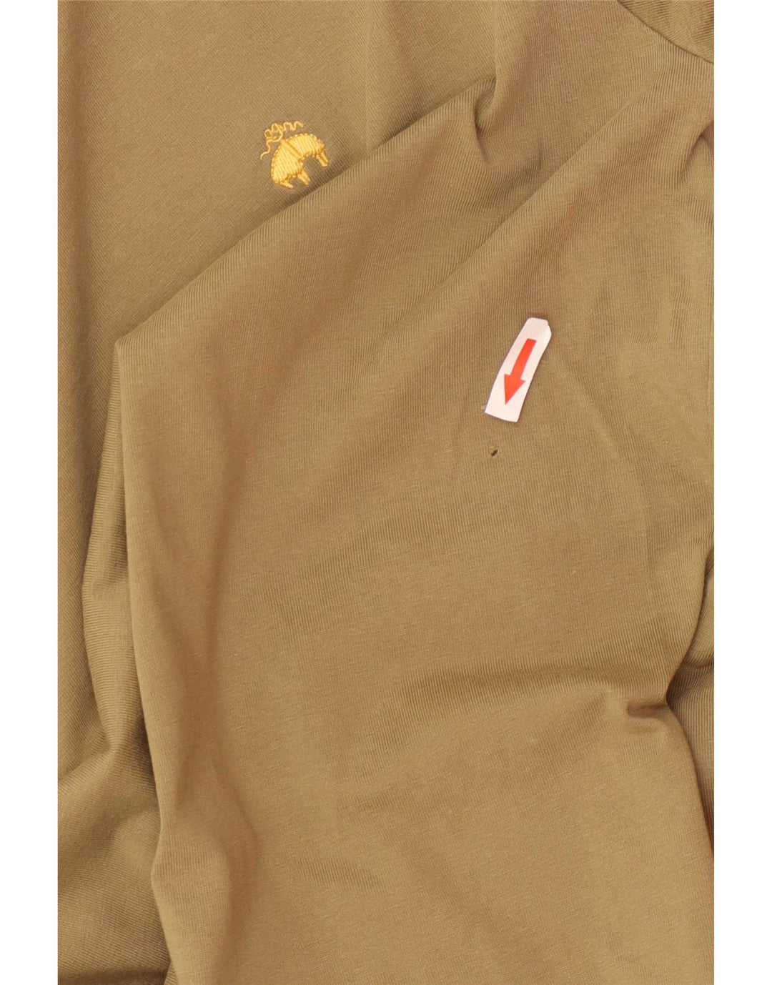 Brooks Brothers Herre T-Shirt Top Stor Khaki Bomuld