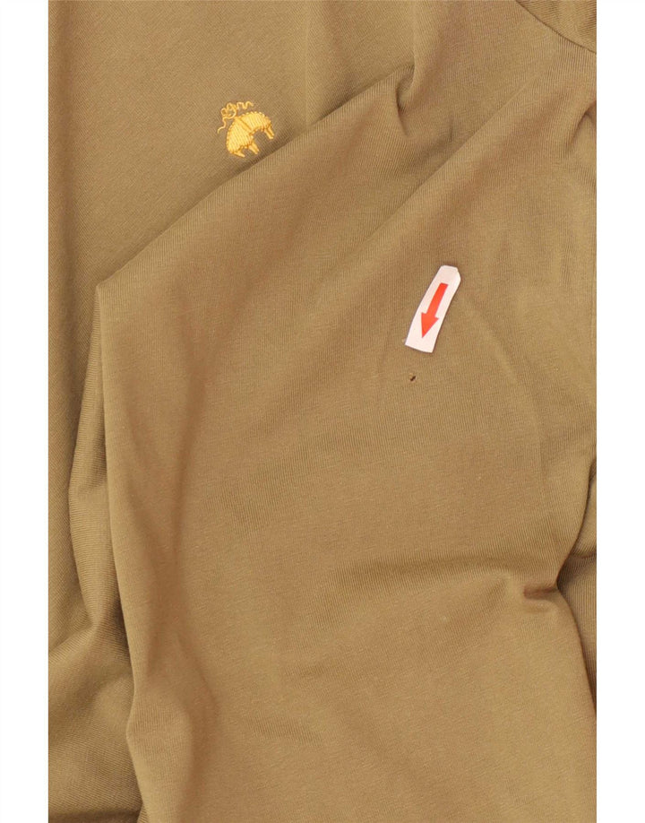 Brooks Brothers Herre T-Shirt Top Stor Khaki Bomuld