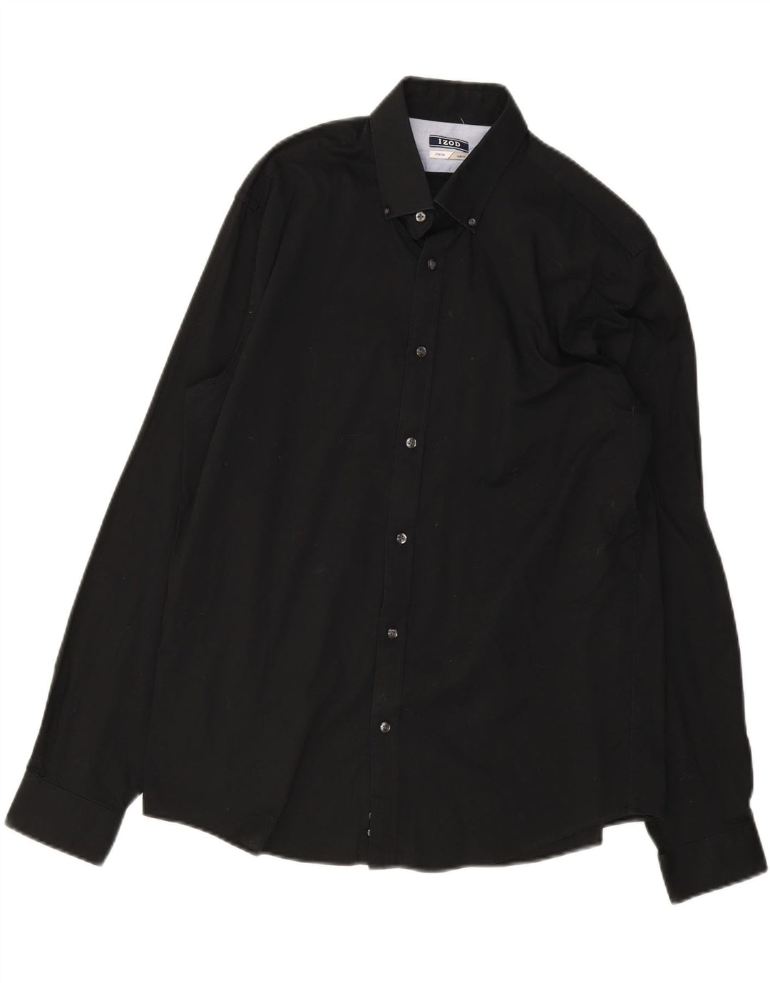 IZOD Mens Slim Fit Shirt Size 16 Large Black Cotton Vintage Izod and Second-Hand Izod from Messina Hembry 