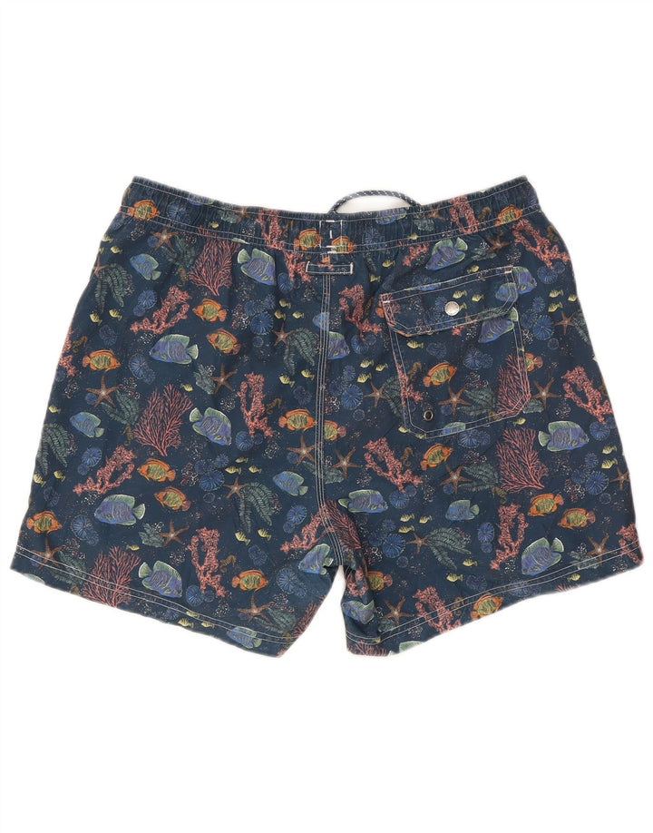 John Lewis Badeshorts med abstrakt mønster til mænd store marineblå polyester