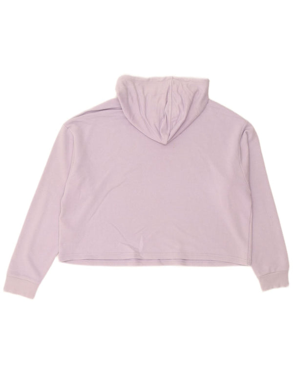 Puma Womens Crop Oversized hættetrøje Jumper UK 16 Large Purple Cotton