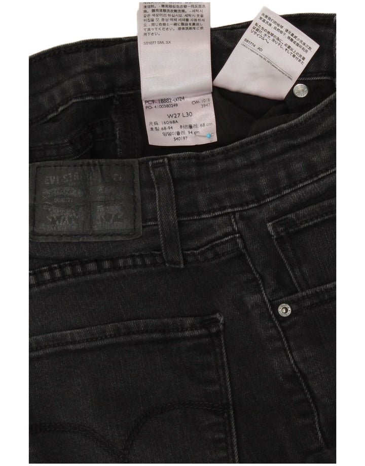 LEVI'S Dame 721 Skinny Jeans W27 L30 Grå Bomuld