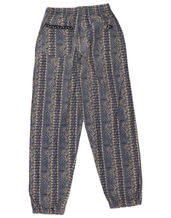 Vintage Mens Joggers Casual Trousers XL W38 L30 Blue Striped Cotton