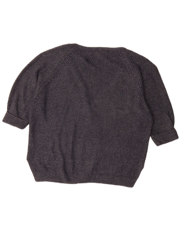 Fat Face Dame Oversized 3/4 ærmet Åben Cardigan Sweater UK 18 XL Grå