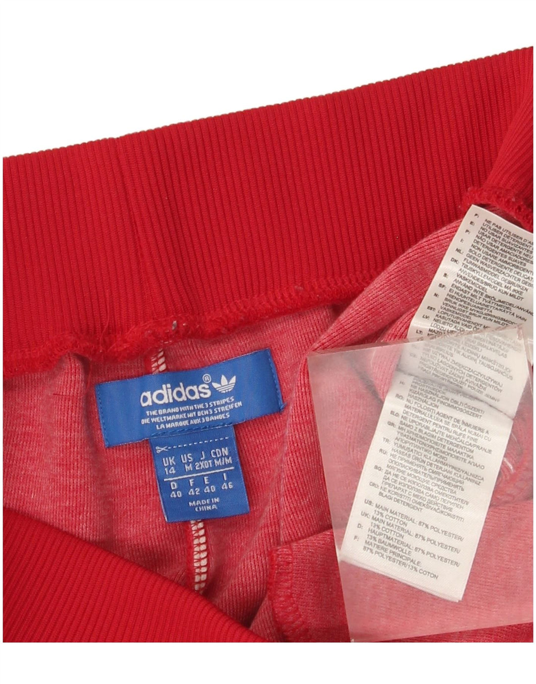 Adidas Dame træningsdragt Bukser Joggers UK 14 Large Red Polyester