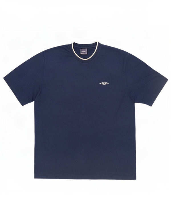 Umbro Herre T-Shirt Top 2XL Navy Blue Polyester