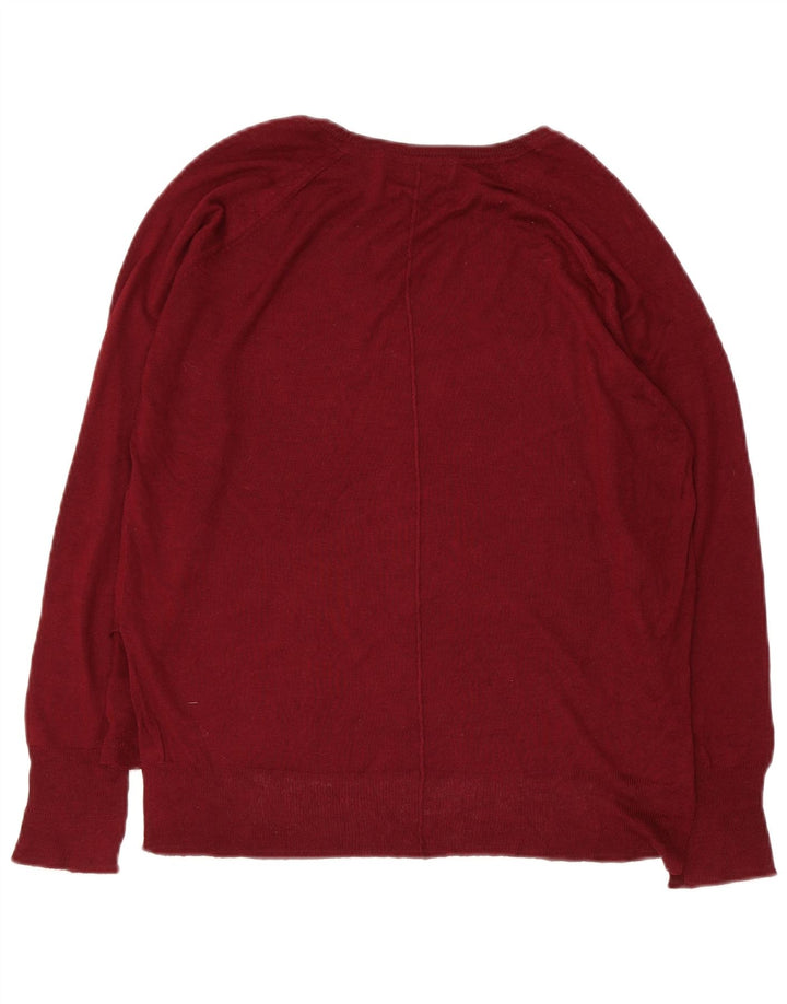Zara Dame Boat Neck Jumper Sweater UK 14 Medium Maroon