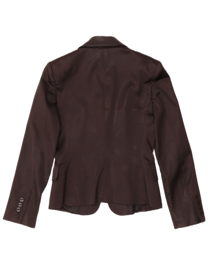 Luisa Spagnoli Dame 1 Knap Blazer Jakke IT 42 Medium Sort Acetat