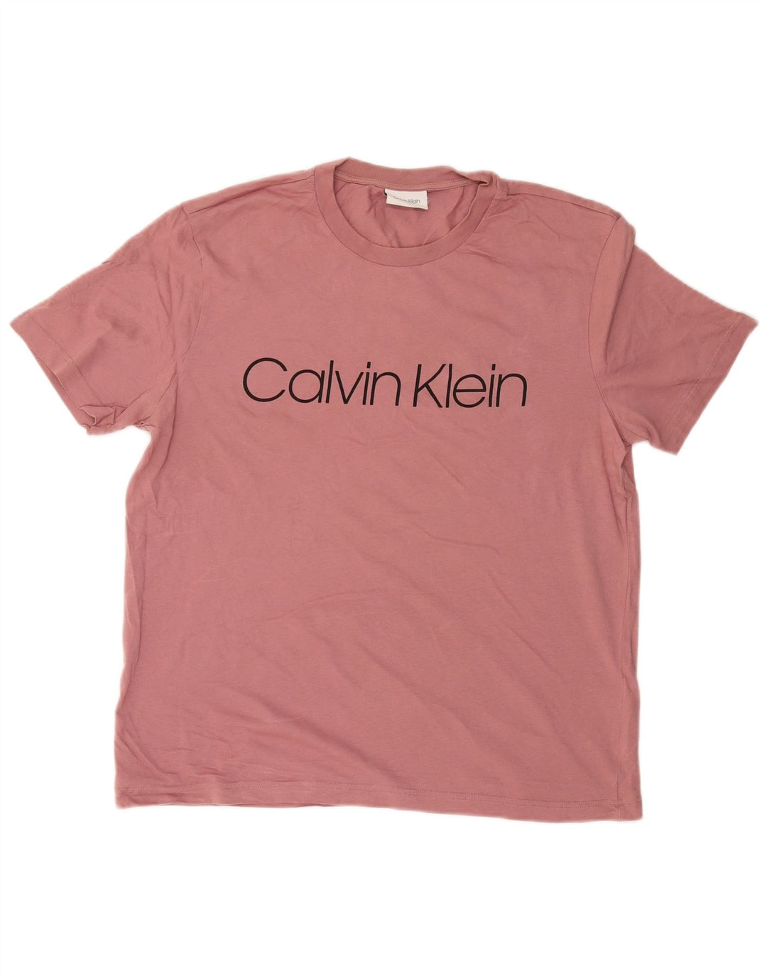 CALVIN KLEIN Dame grafisk T-shirt Top UK 18 XL Pink Bomuld