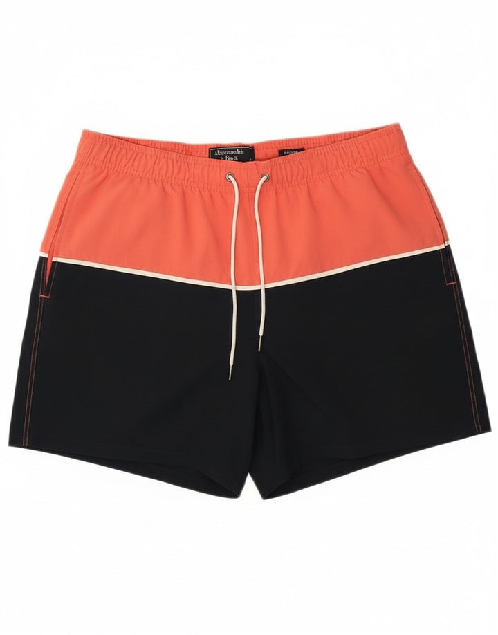 Abercrombie & Fitch Badeshorts til mænd Medium Navy Blue Colourblock