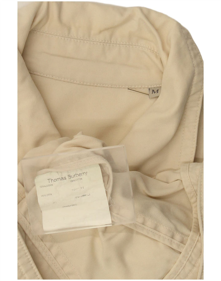 Burberry Womens Bomber Jacket UK 14 Medium Beige Bomuld