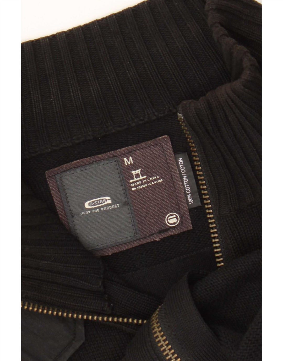 G-Star Herre cardigan sweater med fuld lynlås Medium sort bomuld