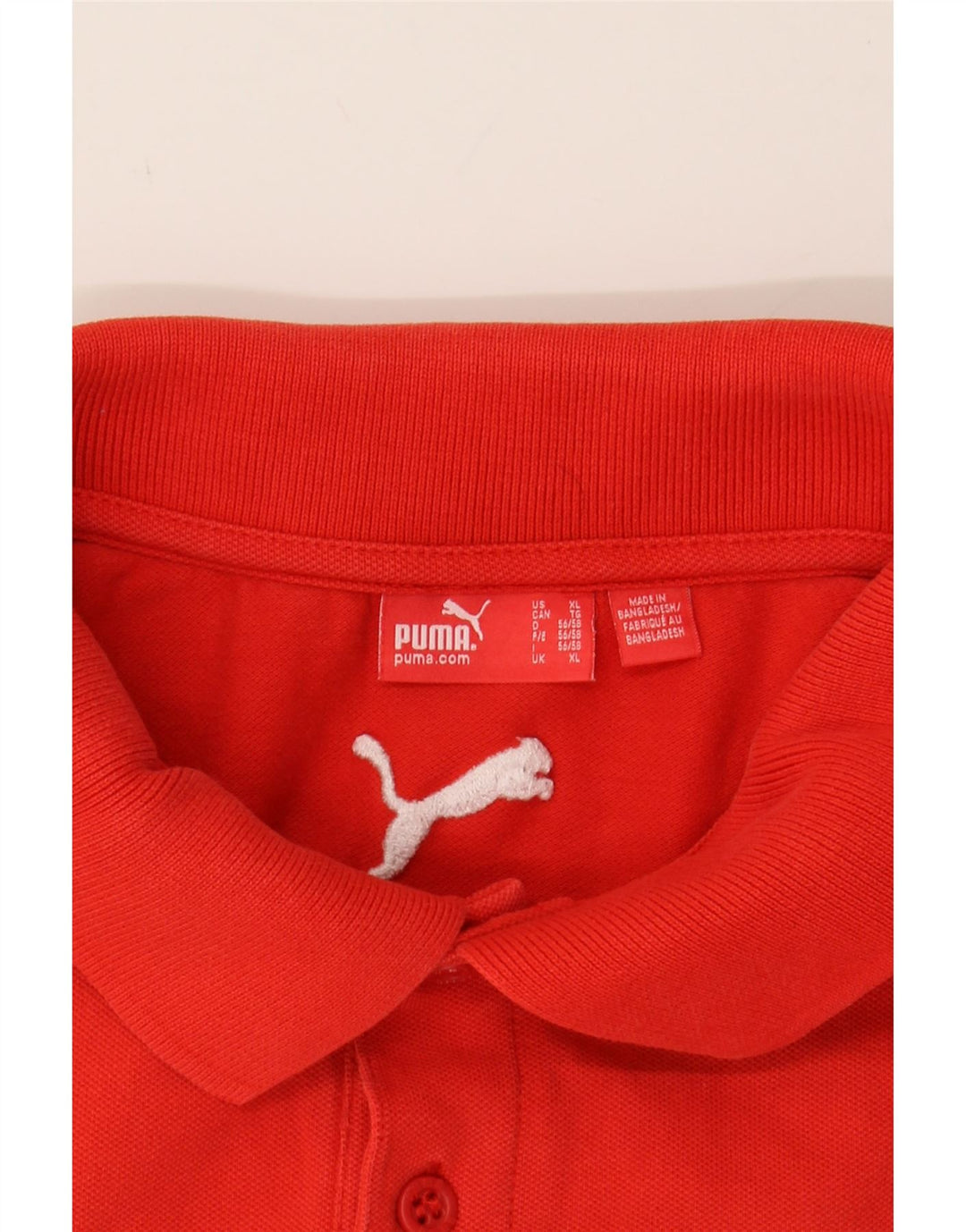 PUMA Mens Polo Shirt XL Red Cotton Vintage Puma and Second-Hand Puma from Messina Hembry 