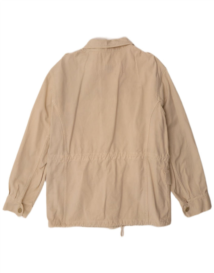VINTAGE Herre Military Utility Jacket UK 36 Small Beige Bomuld
