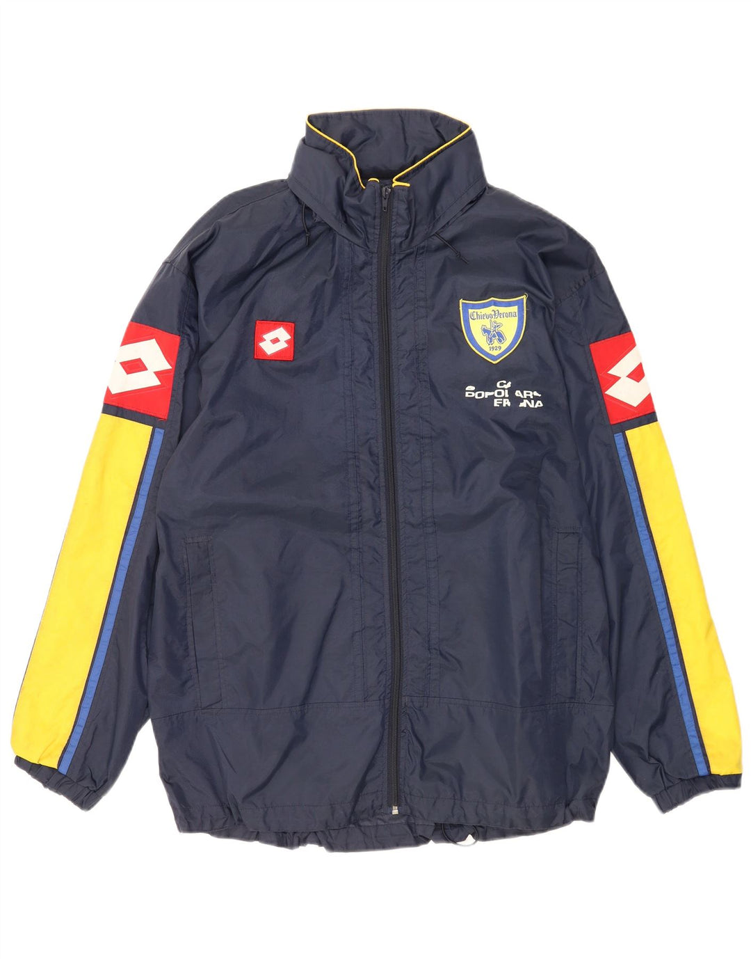 Lotto Herre grafisk regnjakke UK 40 Large Navy Blue Colourblock Nylon