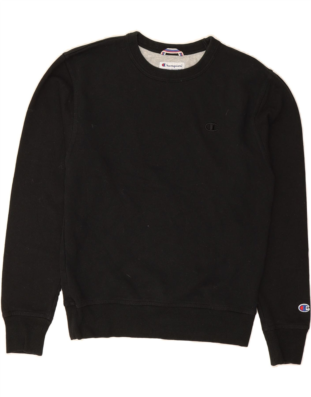 CHAMPION Womens Oversized Sweatshirt Jumper UK 10 Small Black Vintage Champion and Second-Hand Champion from Messina Hembry 