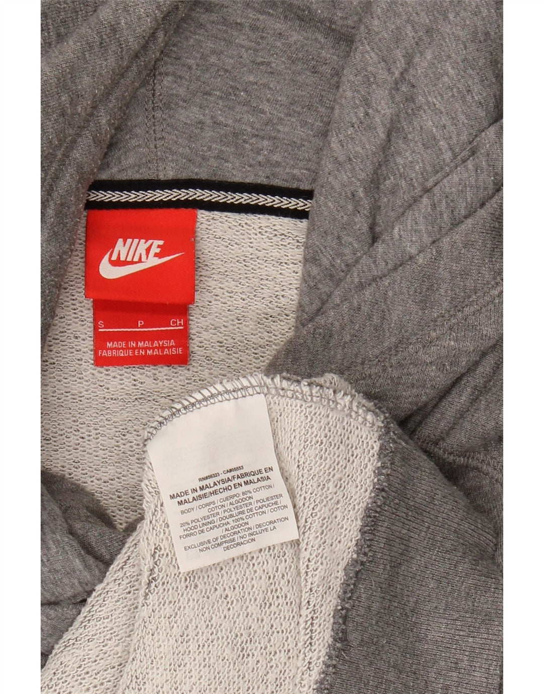 NIKE Womens Hoodie Jumper UK 10 Small Grey Cotton Vintage Nike and Second-Hand Nike from Messina Hembry 