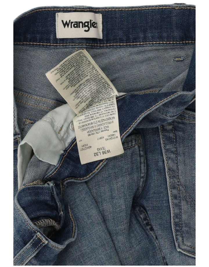 Wrangler Herre Texas Straight Jeans W36 L30 Blå Bomuld
