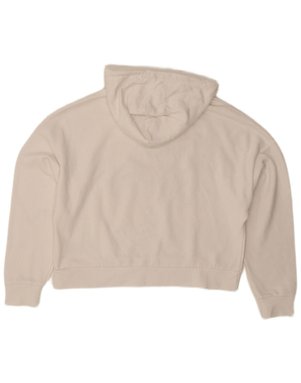 Guess Grafisk Oversized Hoodie Jumper til kvinder UK 6 XS Hvid Bomuld