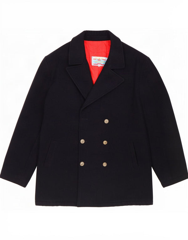 Carrera Herre Pea Coat UK 42 XL Navy Blue Wool