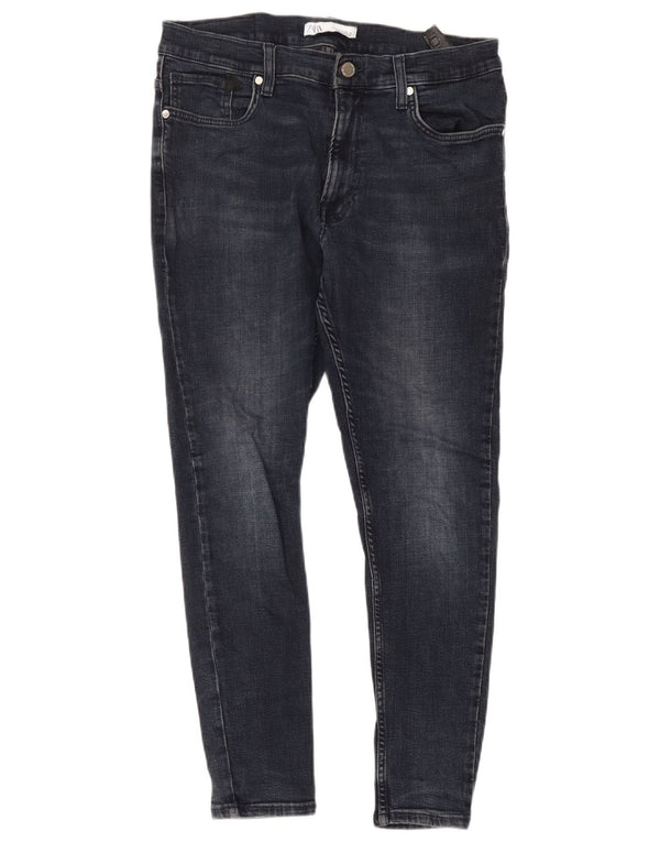 Zara Herre Skinny Jeans EU 44 Large W34 L27 Marineblå Bomuld