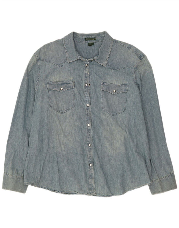 Ralph Lauren Dame Oversized Denim Shirt UK 20 2XL Blå Bomuld