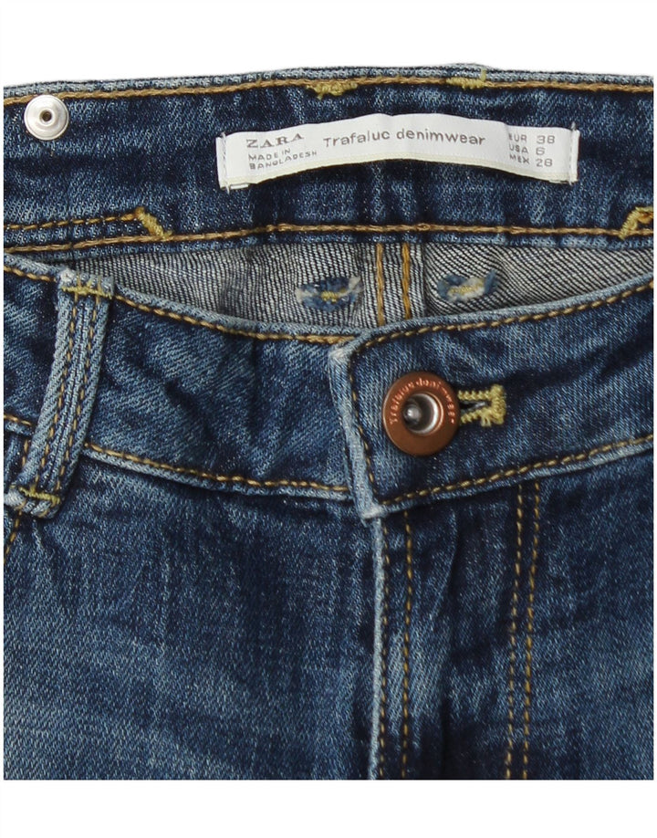 Zara Dame Distressed Skinny Jeans EU 38 Small W28 L26 Blue