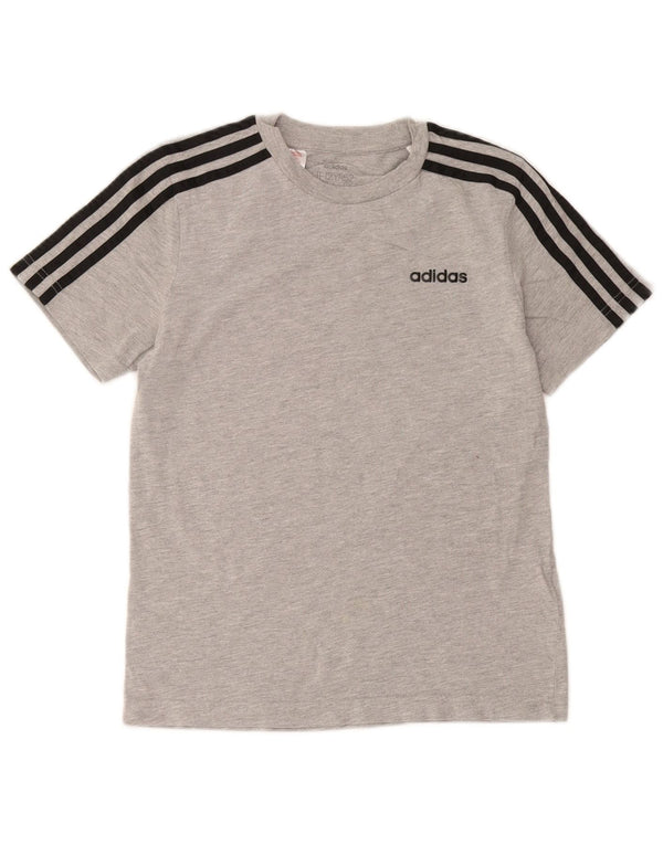 Adidas Boys T-Shirt Top 11-12 Years Grey Flecked Cotton