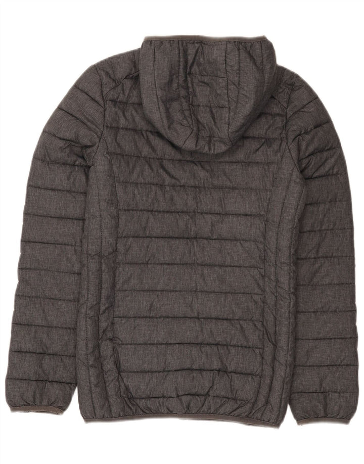 Ellesse Dame Hætte Polstret Jakke UK 6 XS Grå Nylon