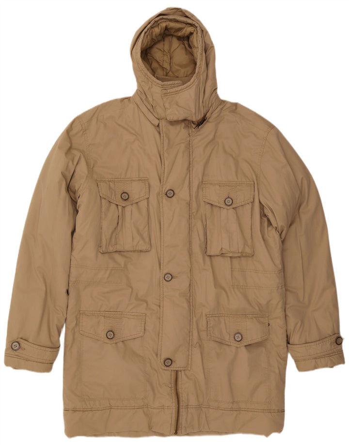Wrangler Herre Hooded Parka Jacket UK 44 2XL Beige Polyamid