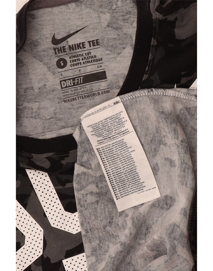 NIKE Herre Athletic Cut Grafisk T-shirt Top Lille sort Camouflage Bomuld