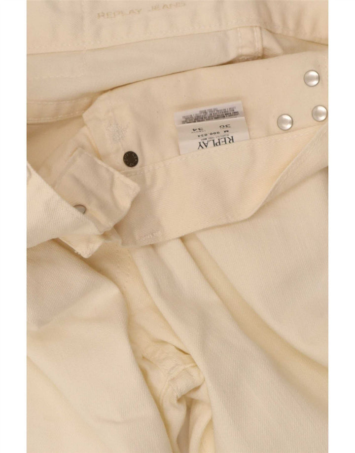 Replay Herre Straight Jeans W30 L34 Beige Bomuld